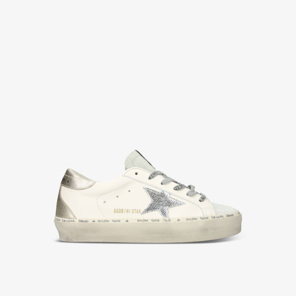 

Женские кожаные низкие кроссовки с вышитым логотипом hi star Golden Goose, белый