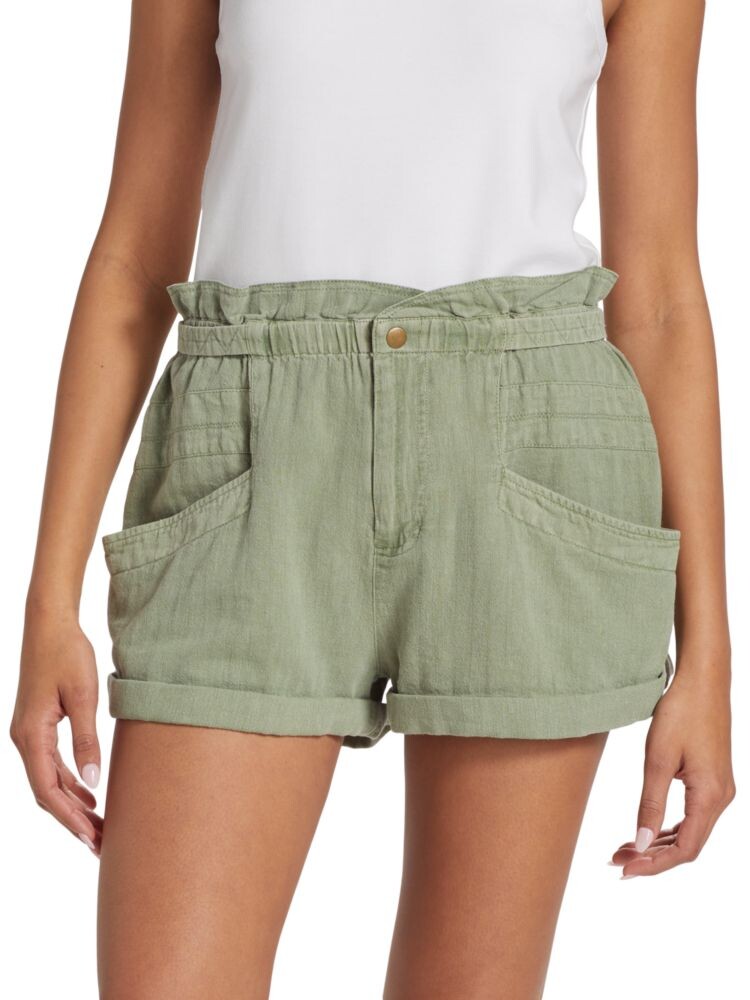 

Шорты из льняной смеси хлопка и хлопка Topanga Free People, цвет Oil Green