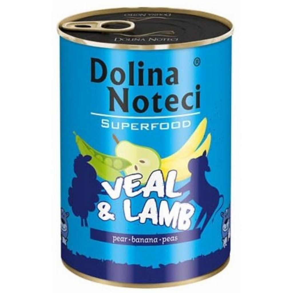 

Влажный корм для собак Dolina Noteci Superfood Cielęcina i Jagnięcina, 400 гр