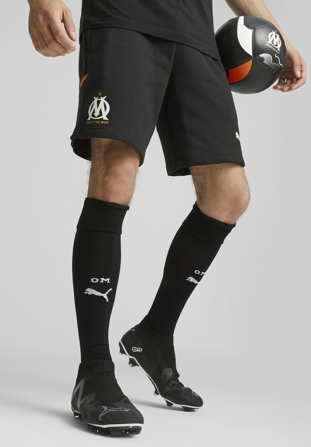 Спортивные шорты OLYMPIQUE DE MARSEILLE FOOTBALL CASUALS Puma, черный Rickie Orange