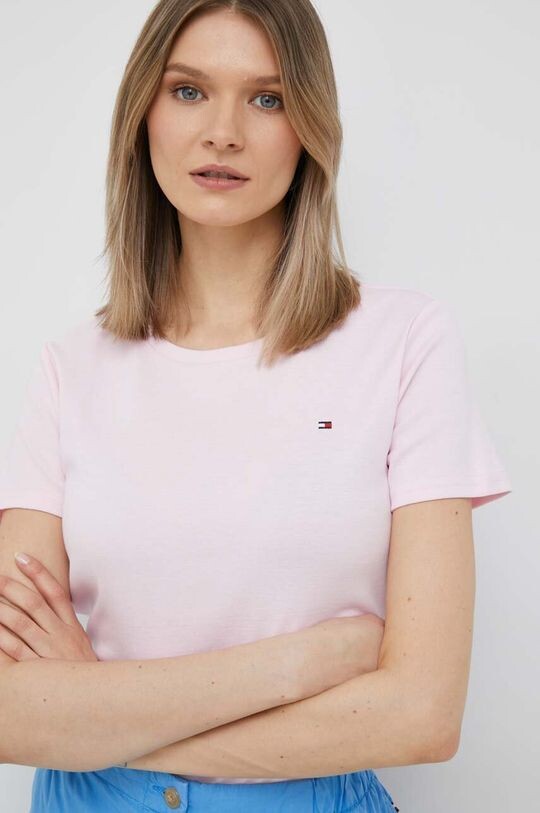 

Хлопковая футболка Tommy Hilfiger, розовый