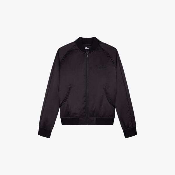 

Тканый бомбер свободного кроя с вышивкой тигра The Kooples, черный