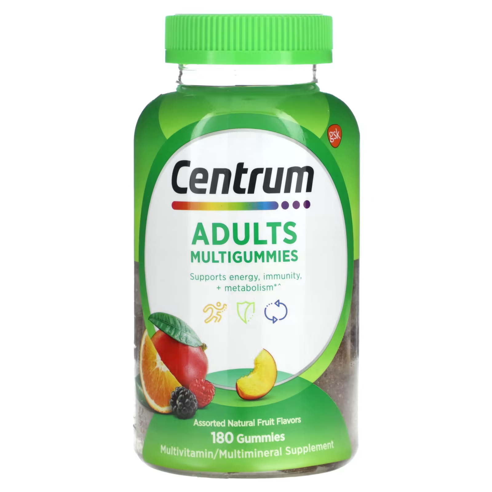 Мультивитаминная добавка Centrum Adults Multigummies ассорти из натуральных фруктов, 180 жевательных конфет