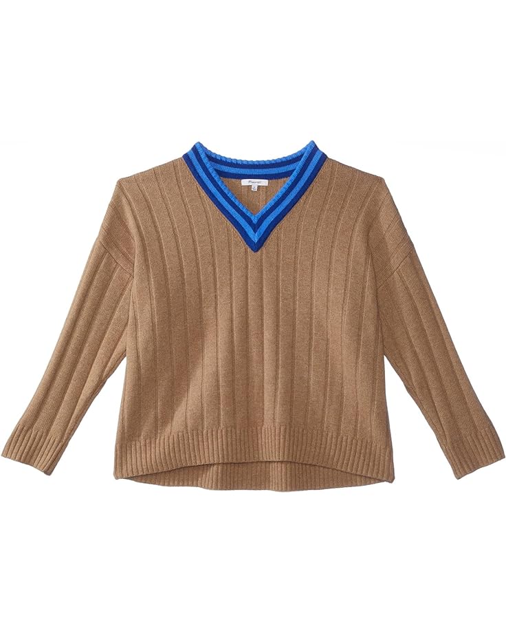 Свитер Madewell Plus Tipped V-Neck Oversized Sweater, цвет Heather Caramel