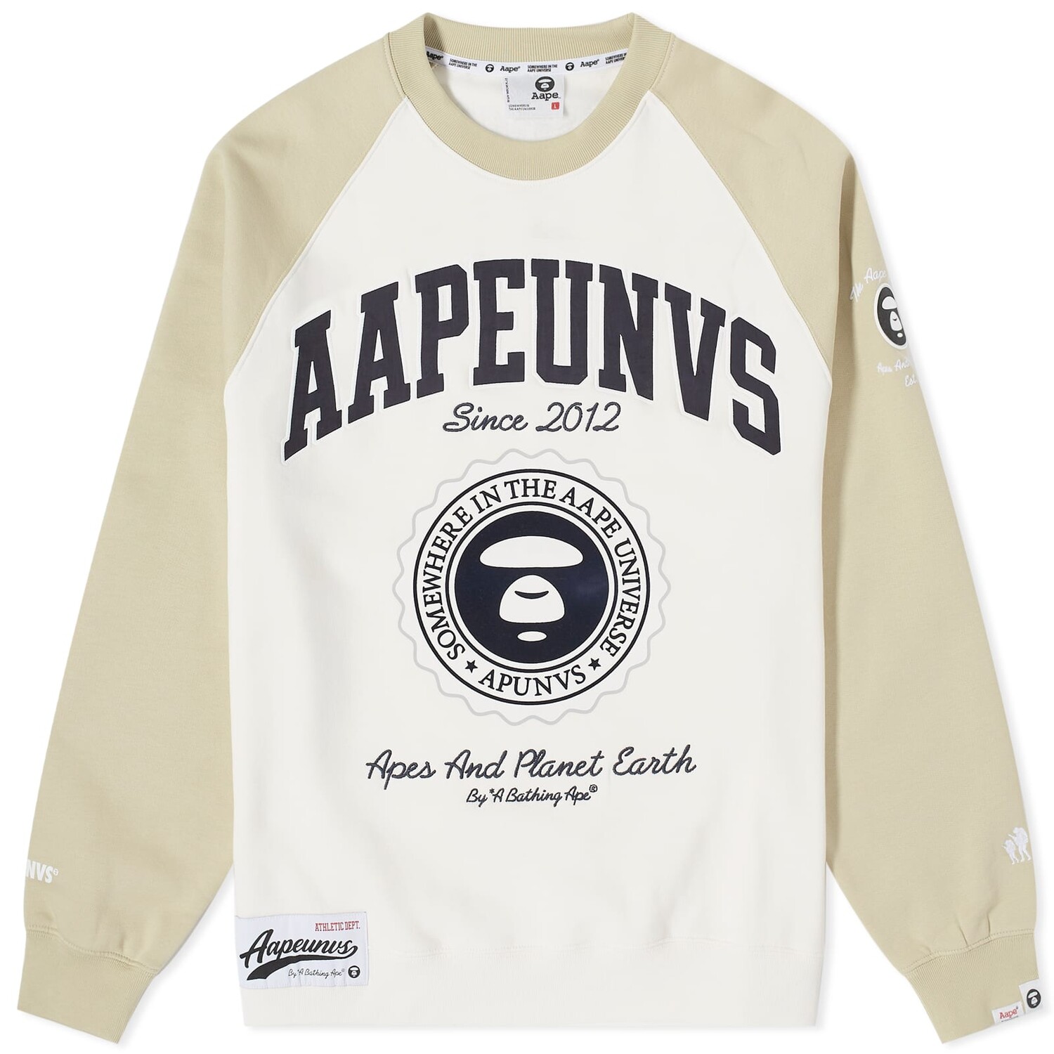 

Свитшот Aape College Flocking, слоновая кость, Бежевый