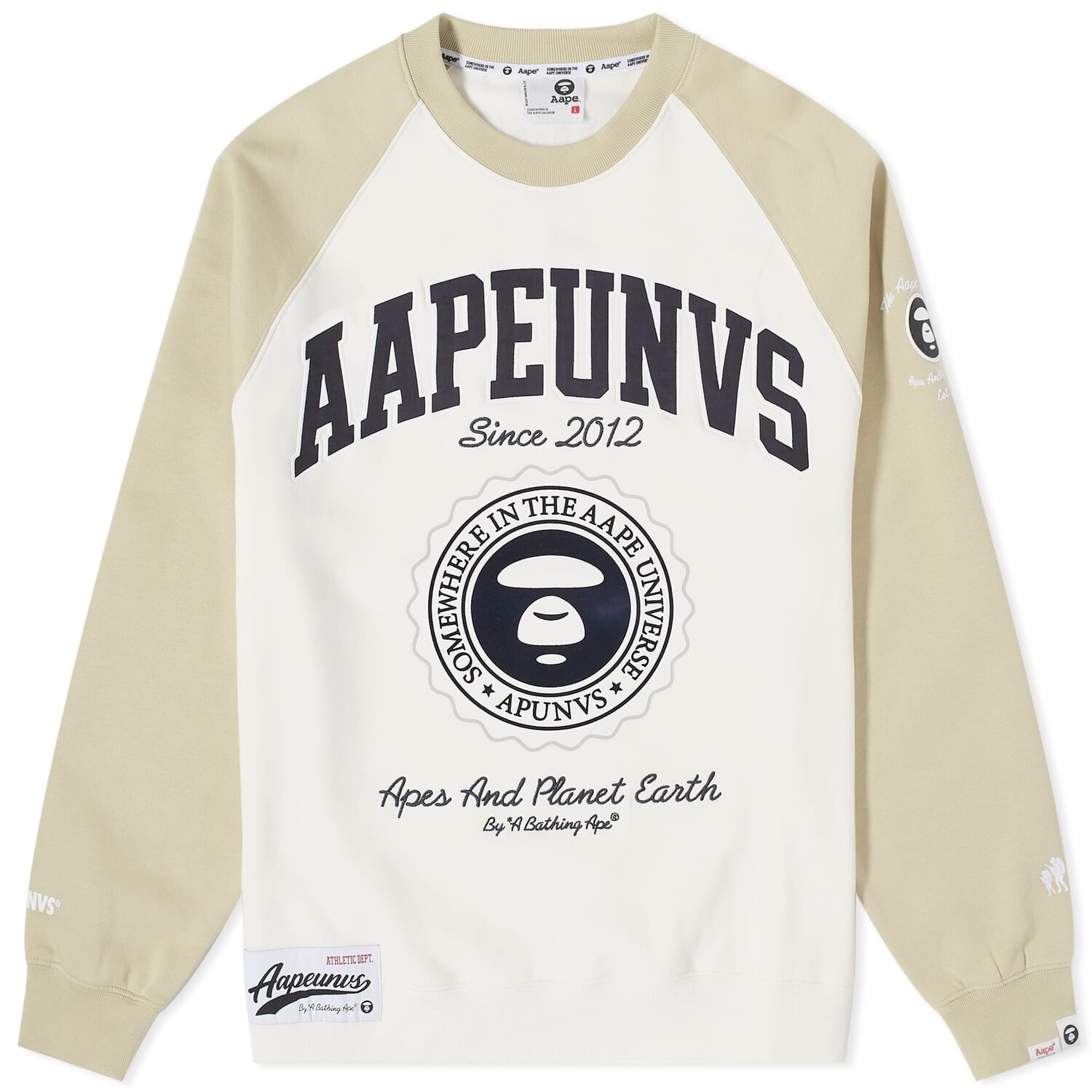 свитшот aape college towel черный Свитшот Aape College Flocking, слоновая кость