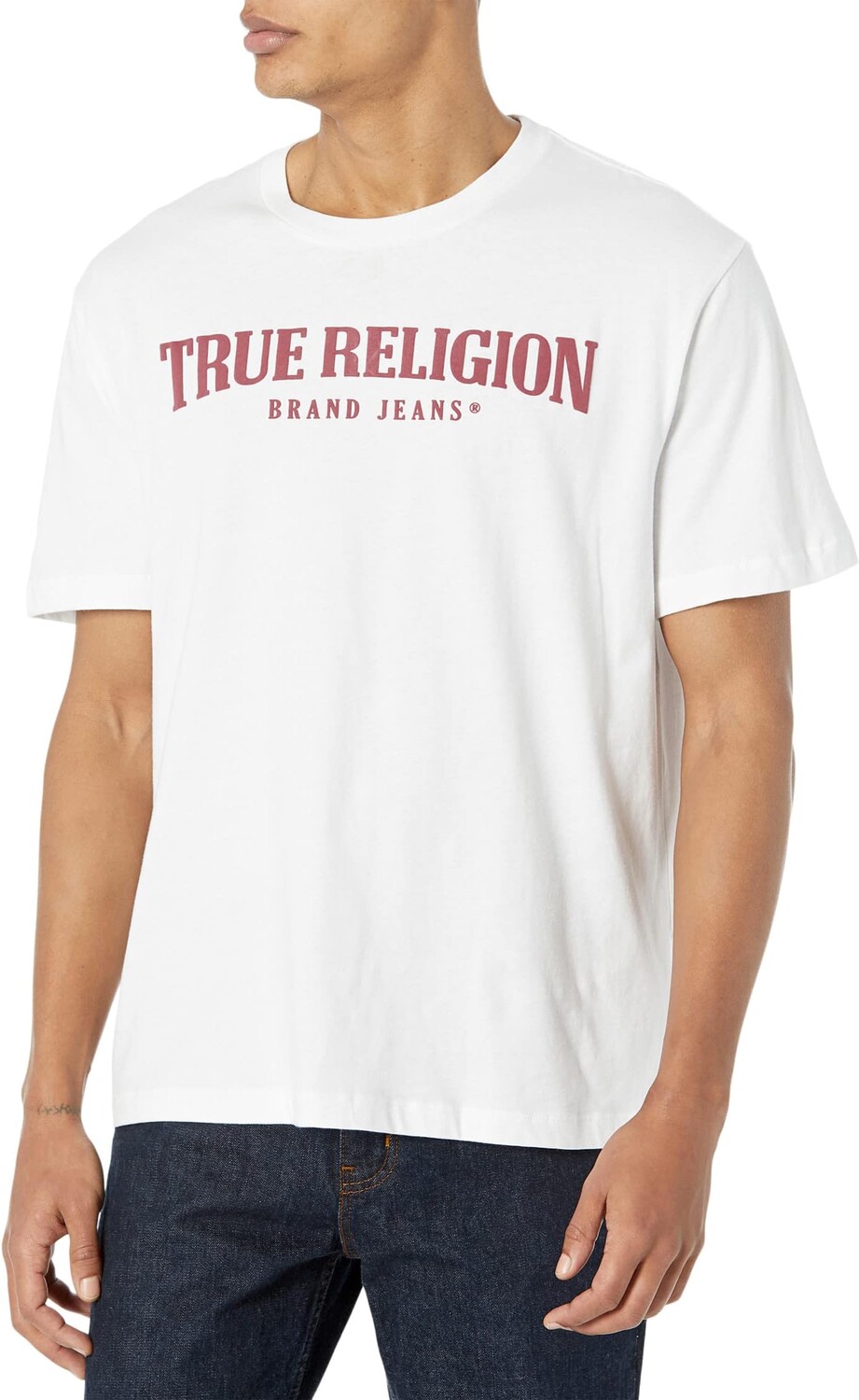 

Свободная футболка с логотипом Arch True Religion, цвет Optic White