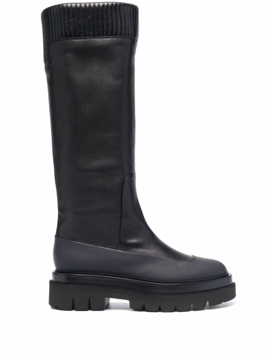 

Santoni сапоги со вставкой в рубчик, черный