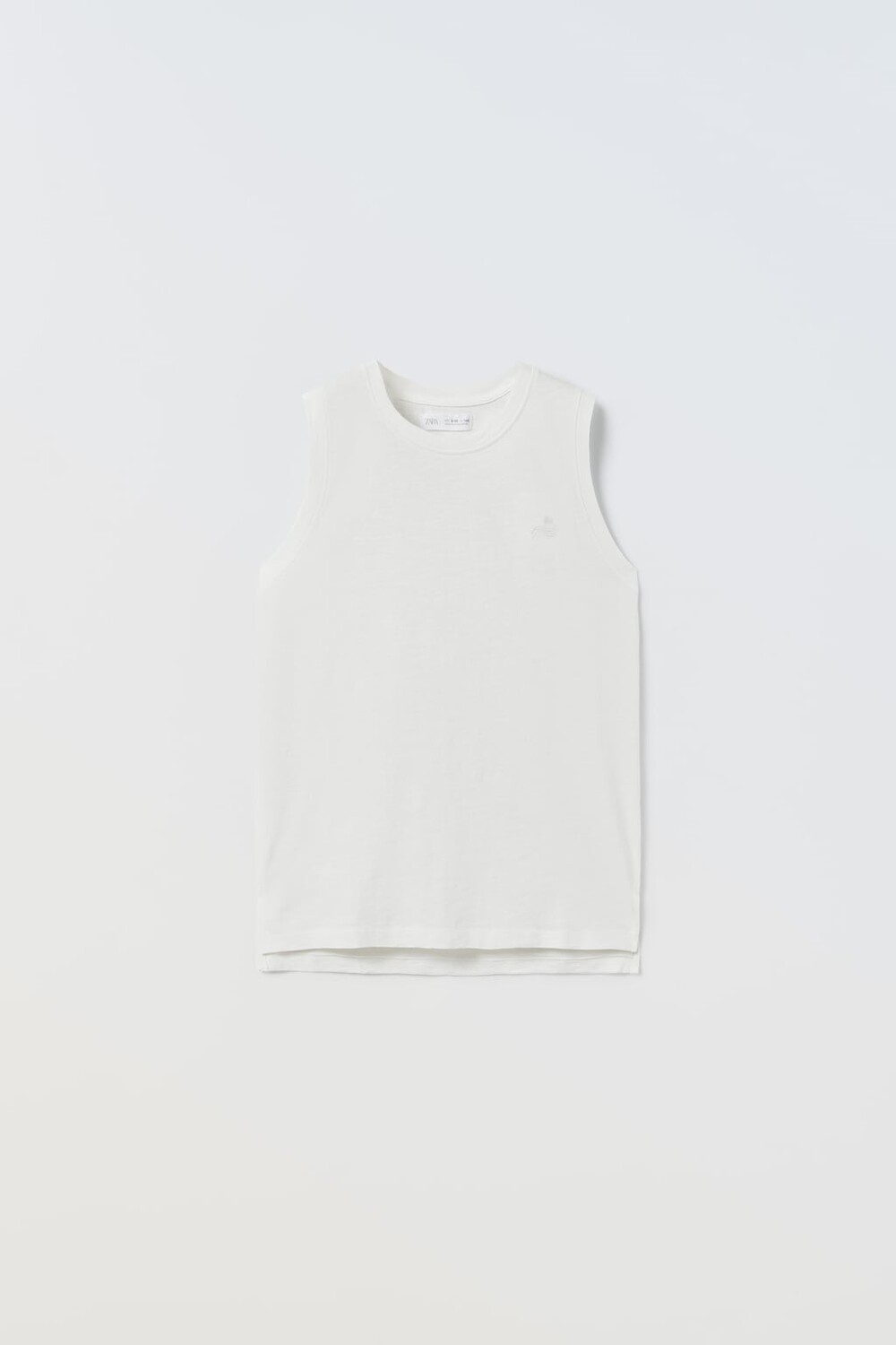 

Базовая футболка с вышивкой ZARA, белый