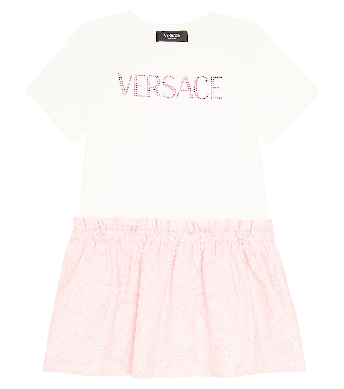 

Платье из смесового хлопка с логотипом Versace Kids, белый