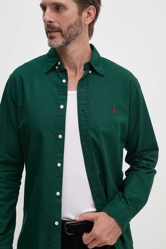 

Хлопковая рубашка Polo Ralph Lauren, зеленый