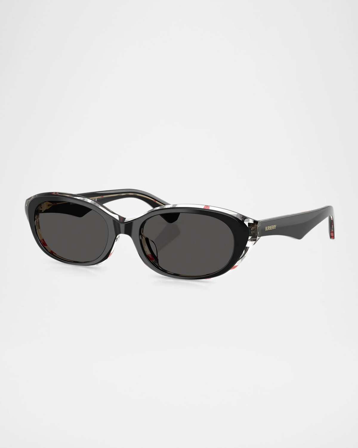 

BE4447D Овальные солнцезащитные очки Burberry, цвет Black Check