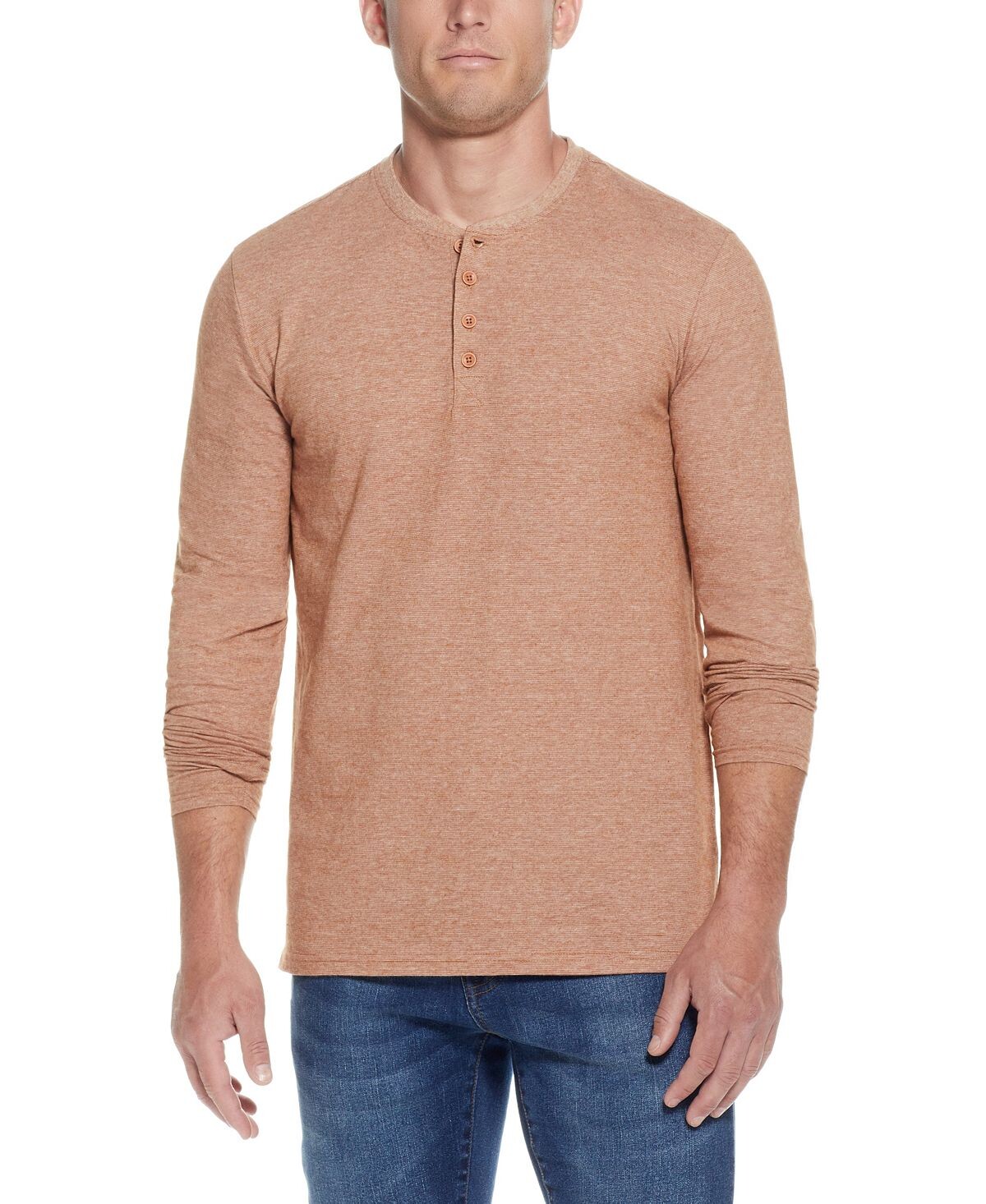 

Мужская футболка Henley с длинными рукавами в микрополоску Weatherproof Vintage
