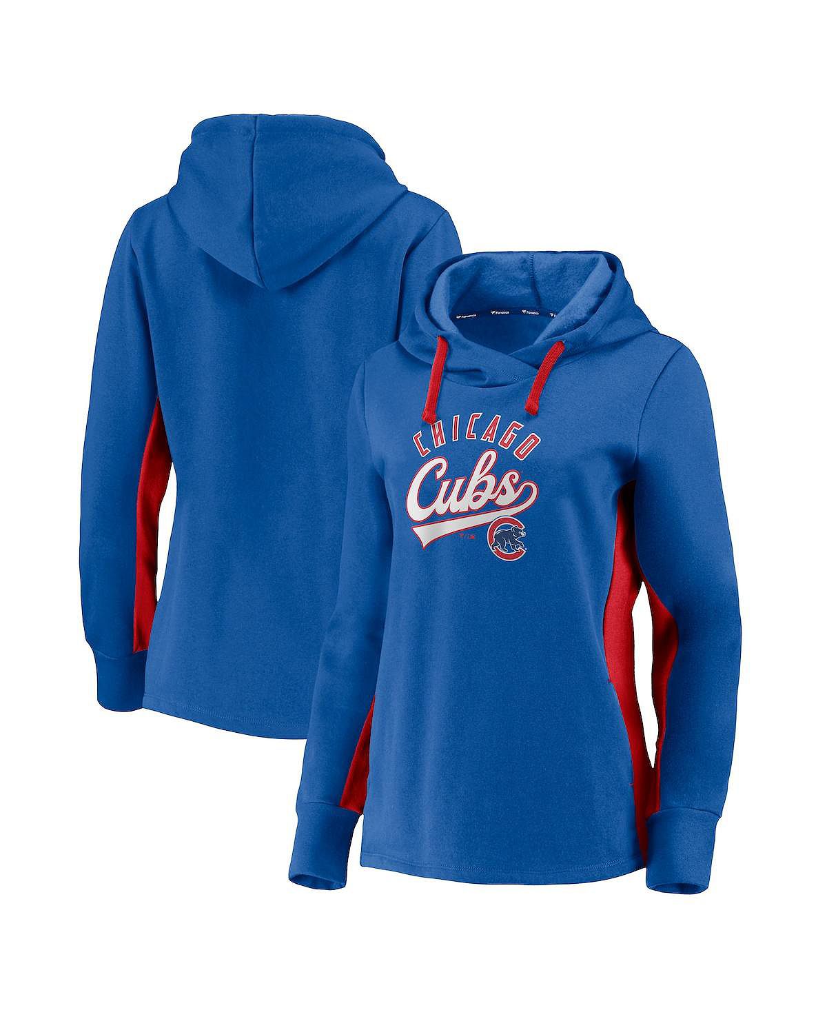 Женский пуловер с капюшоном с логотипом Royal и Red Chicago Cubs Game Ready Fanatics цена и фото