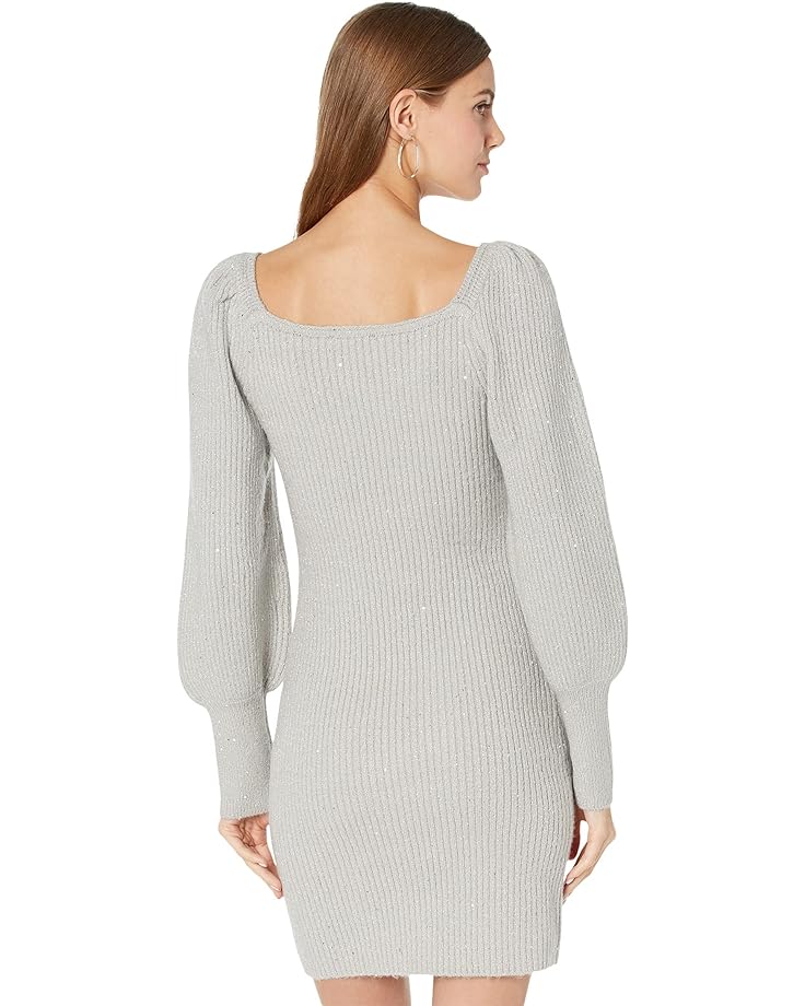 цена Платье 1.STATE Long Sleeve Square Neck Sweaterdress, цвет Silver Heather