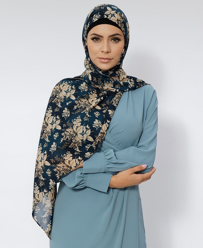 Женский шифоновый хиджаб с цветочным принтом Urban Modesty, цвет Teal And Beige мутаххари м вопрос хиджаба