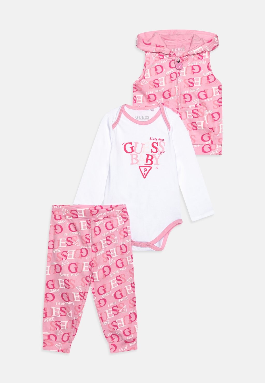 

Брюки NEWBORN HOODED SET Guess, цвет pink
