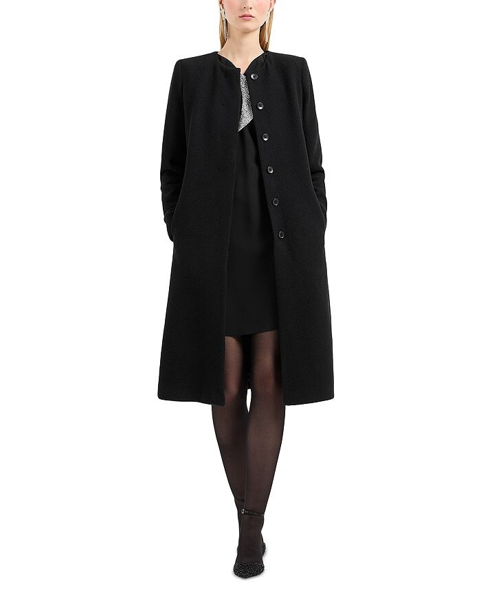 

Пальто с платковым воротником Emporio Armani, черный