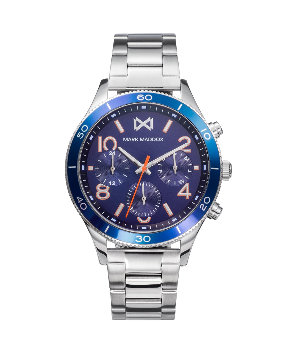 Многофункциональные мужские часы из стали и алюминия Shibuya с браслетом Mark Maddox, серебро
