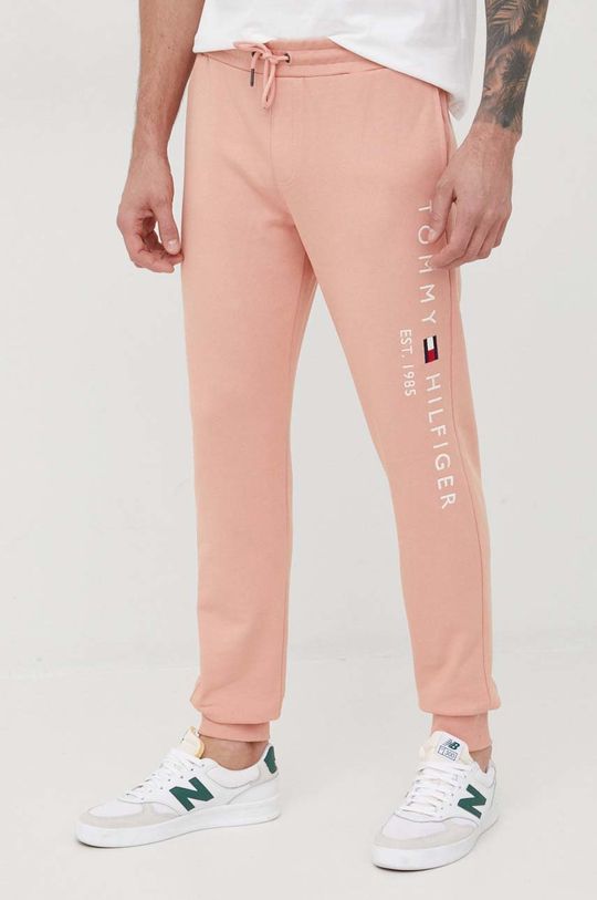 Спортивные брюки из хлопка Tommy Hilfiger, розовый