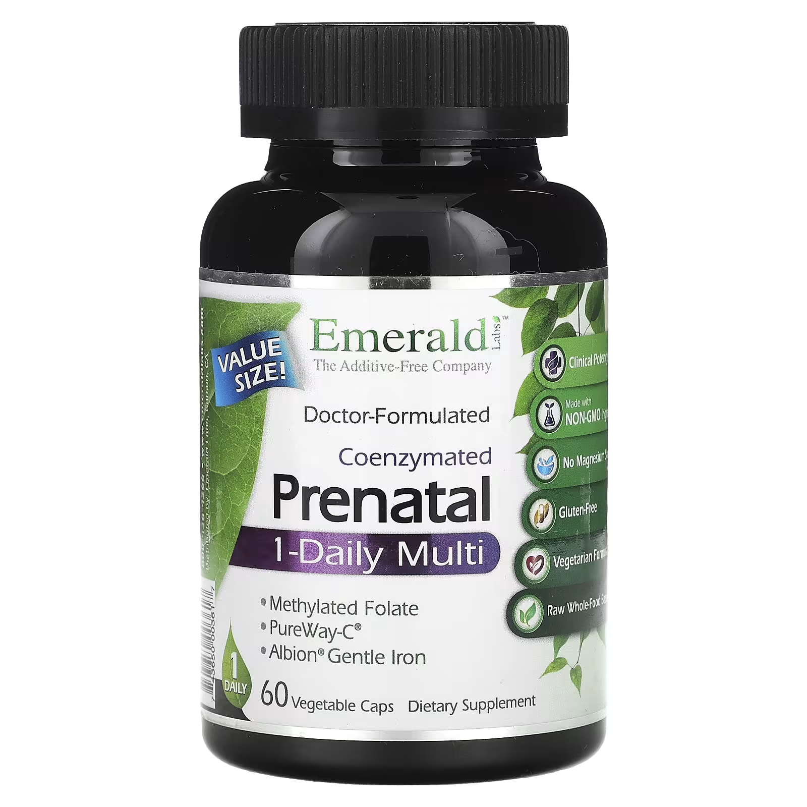 цена Мультивитамины коэнзимные Emerald Laboratories для беременных, 60 растительных капсул