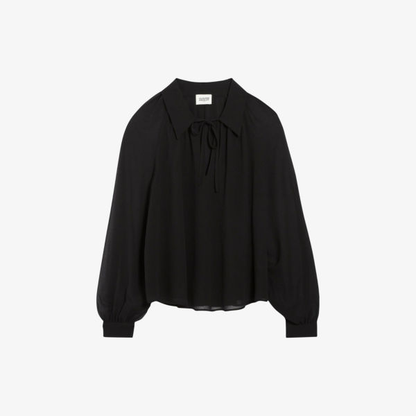Полупрозрачная тканая рубашка betsy Claudie Pierlot, цвет noir / gris топ tumi с квадратным вырезом эластичной вязки claudie pierlot цвет noir gris