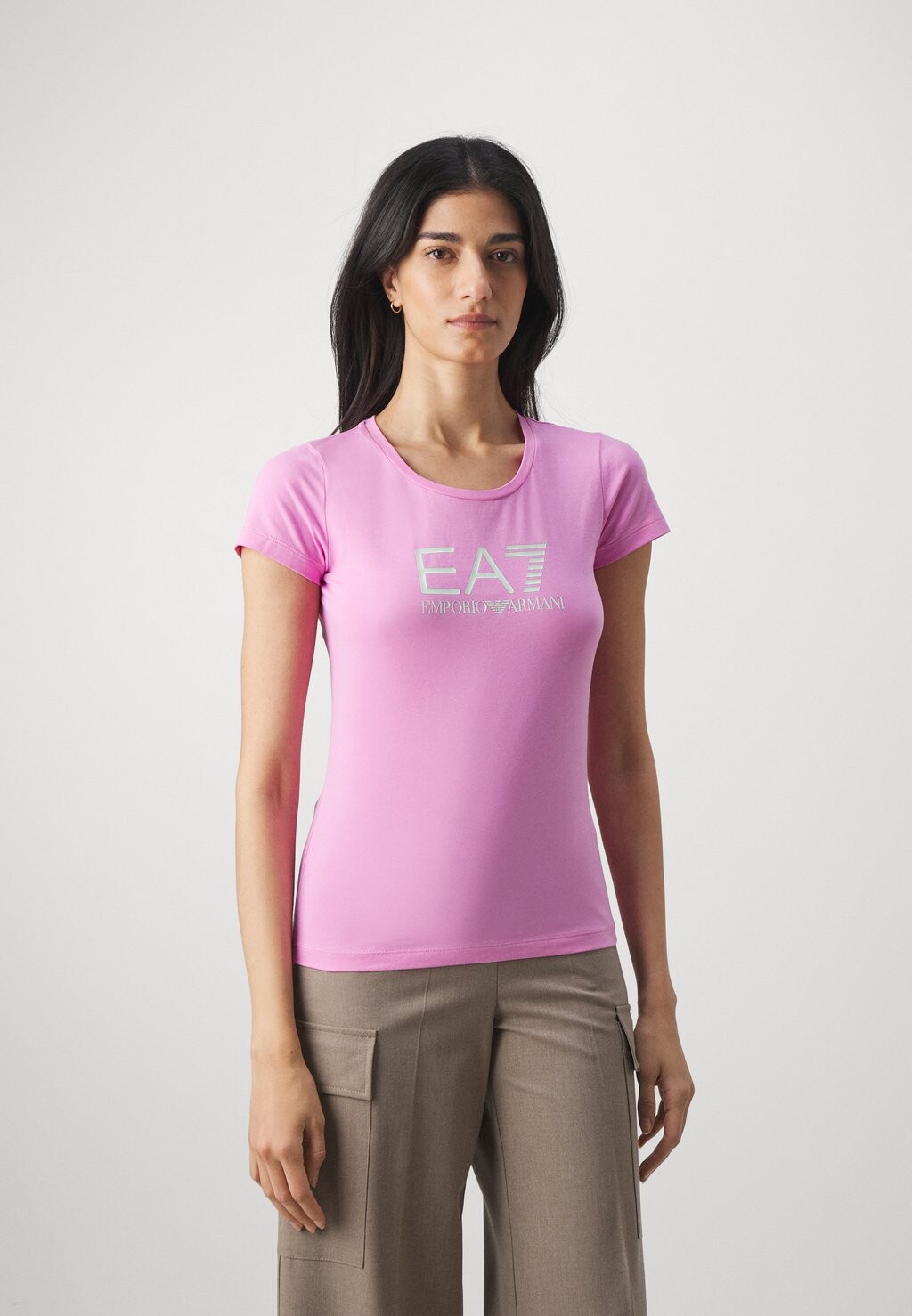 

Футболка с принтом EA7 Emporio Armani, цвет rosa medio
