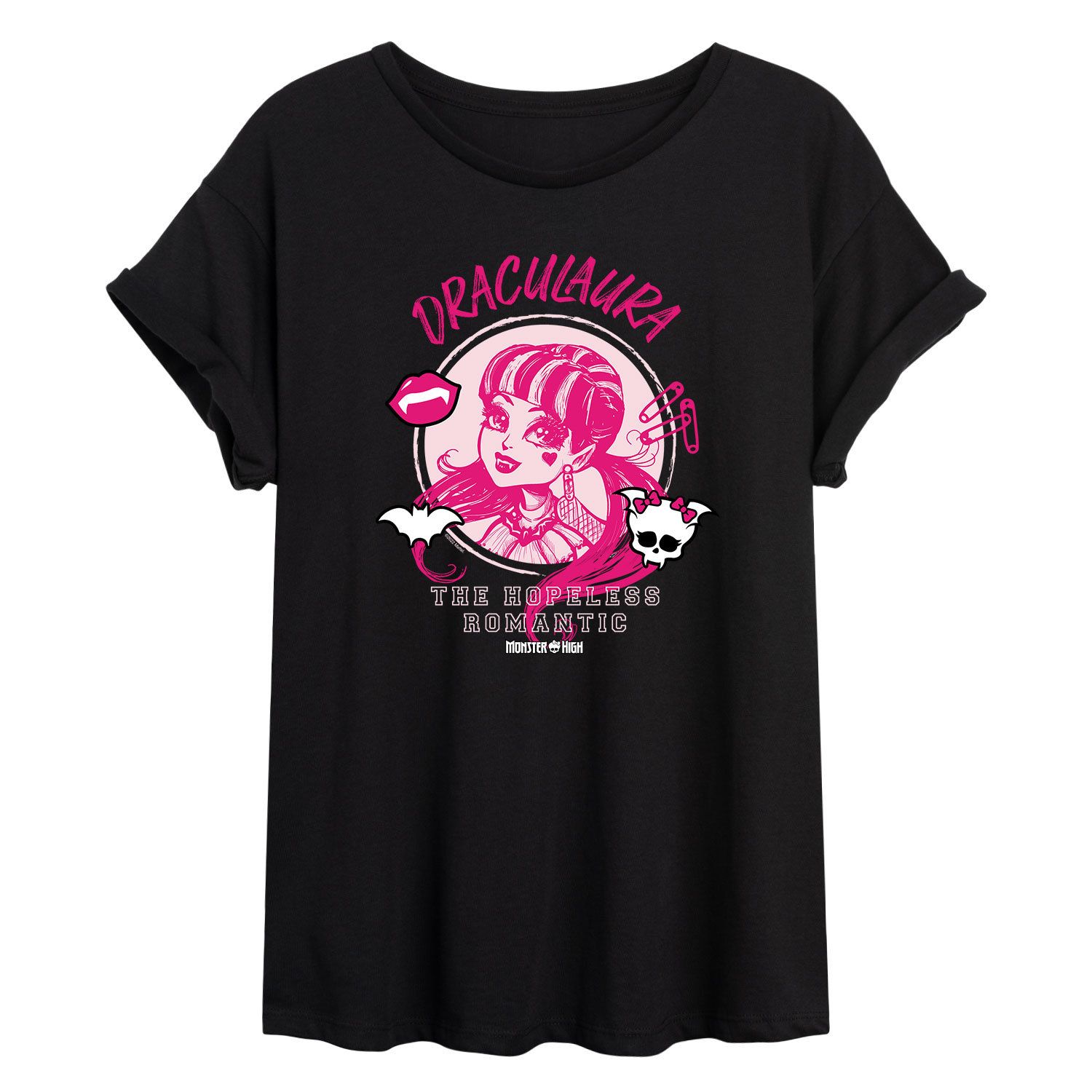 цена Большая футболка с рисунком Monster High Draculaura для юниоров «Романтик» Licensed Character