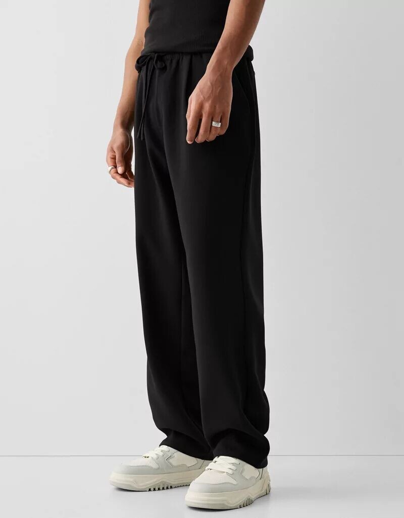 

Bershka – Элегантные брюки черного цвета широкого кроя