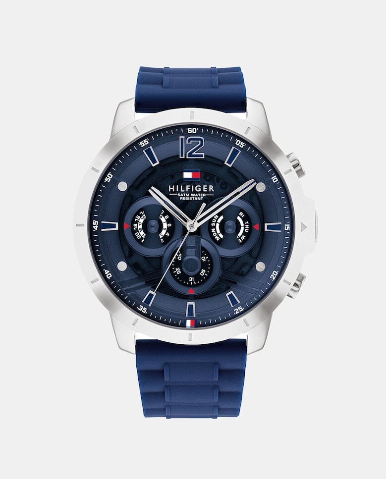 

Luca 1710489 многофункциональные синие силиконовые мужские часы Tommy Hilfiger, синий