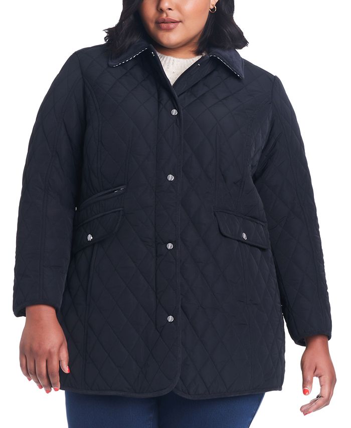 Женское стеганое пальто больших размеров с капюшоном Jones New York, цвет Black женская водолазка из джерси с принтом jones new york черный