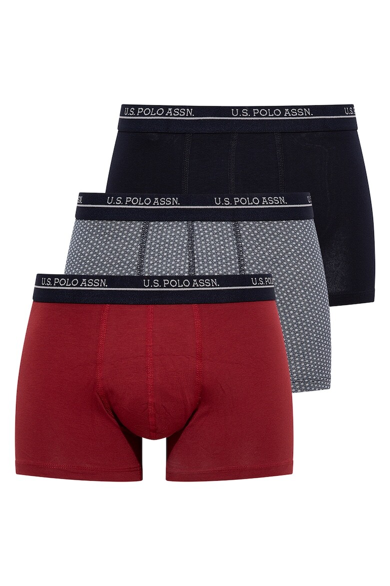 

Боксеры с логотипом на поясе - 3 пары U S Polo Assn , бургундия
