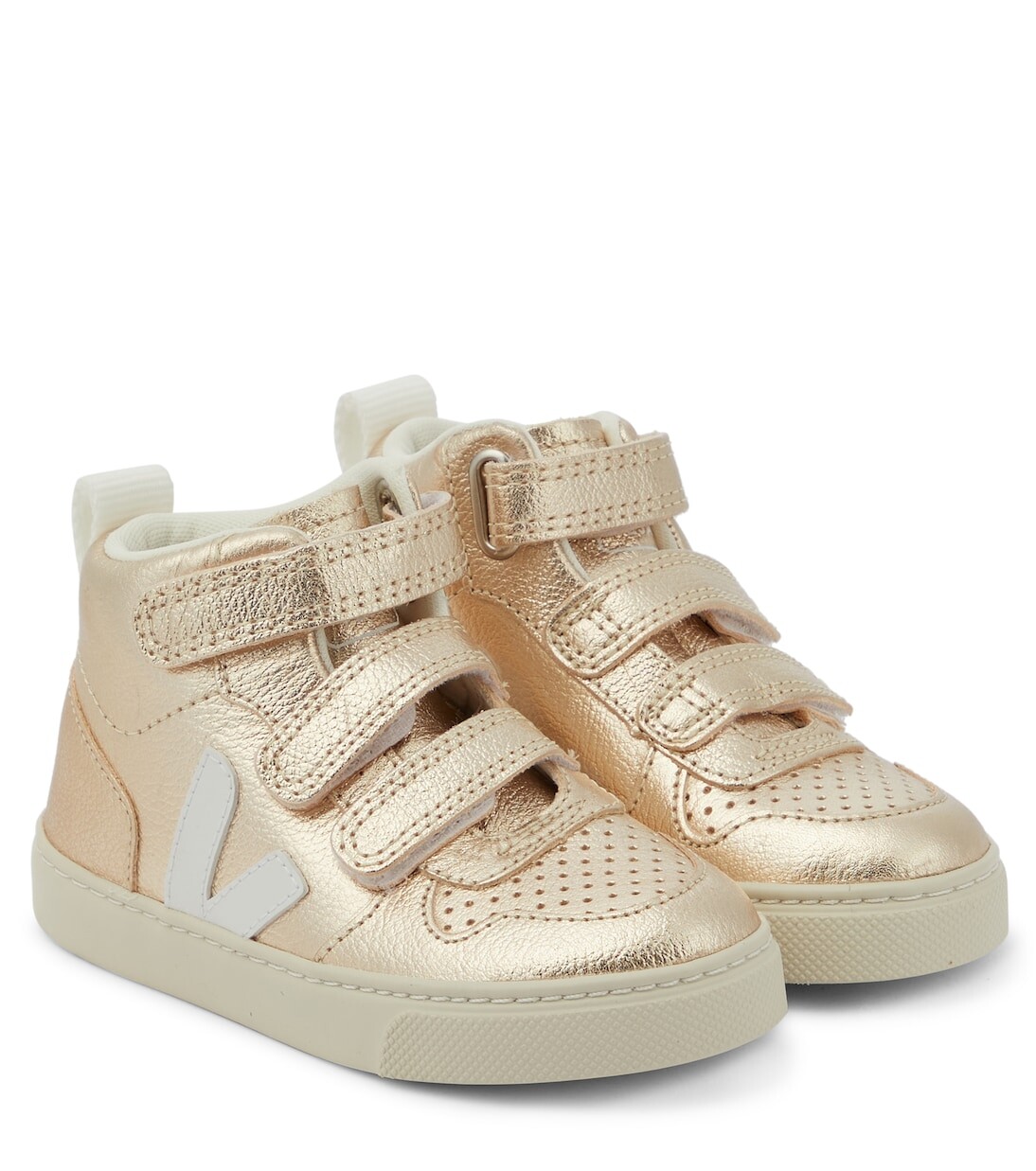 

Кроссовки V-10 Mid из кожи металлик Veja, золотой