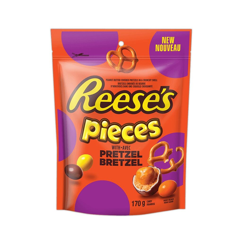 

Reese's Pieces с кренделем 170г Крендель с арахисовым маслом Пралине с кренделями Hershey