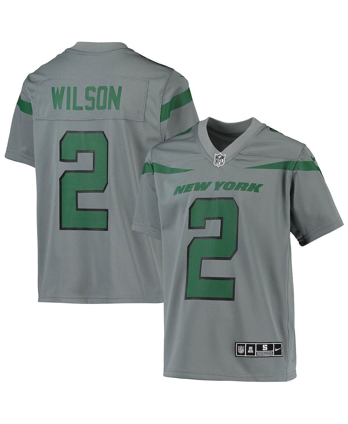 Серая футболка Big Boys Zach Wilson New York Jets Inverted Team Game Nike
