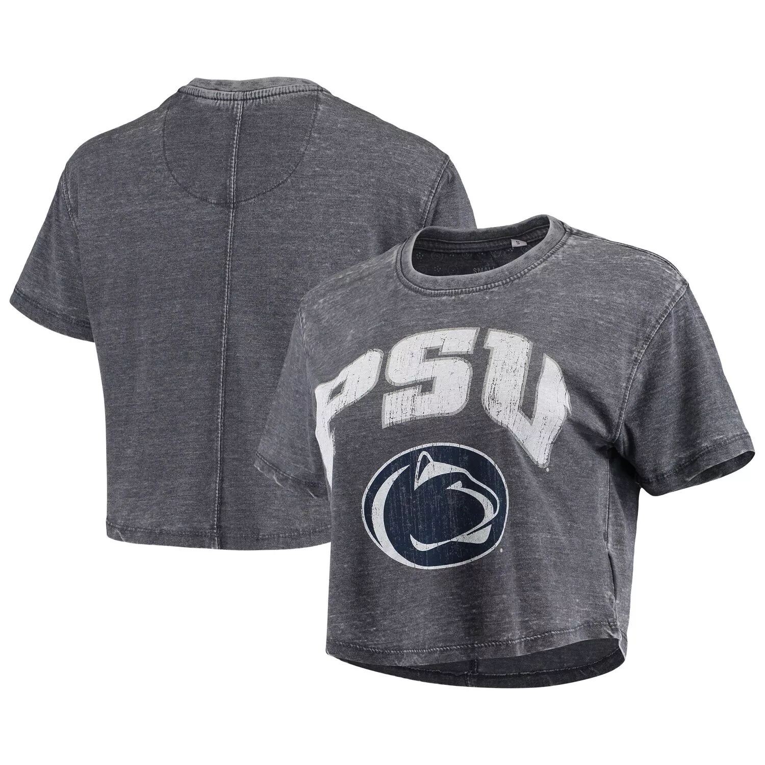 

Женская укороченная футболка Pressbox темно-синего цвета Penn State Nittany Lions Edith Vintage Burnout, Синий