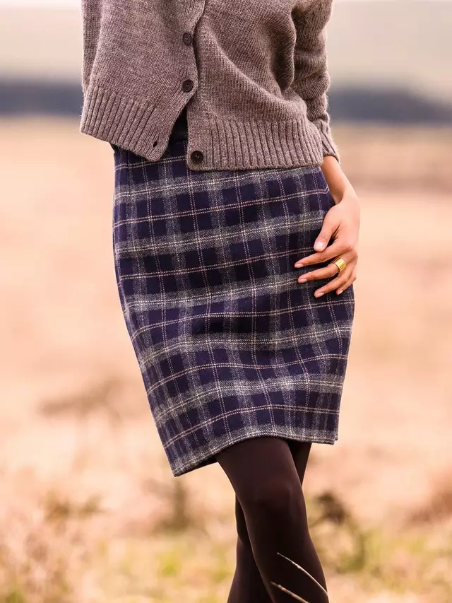 

Юбка Celtic & Co. Tartan Wool, цвет navy/oatmeal