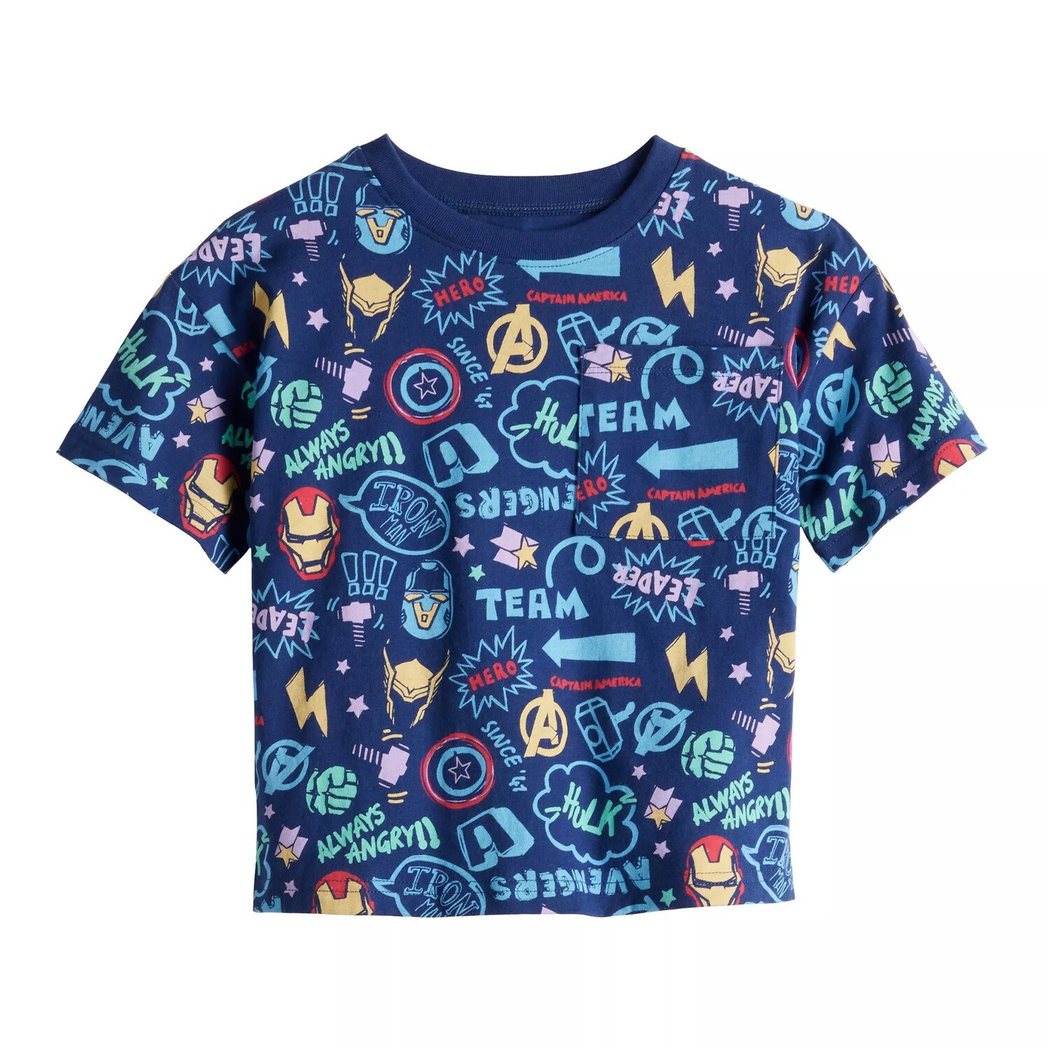 

Футболка Jumping Beans Marvel Avengers с карманом для маленьких мальчиков Disney/Jumping Beans