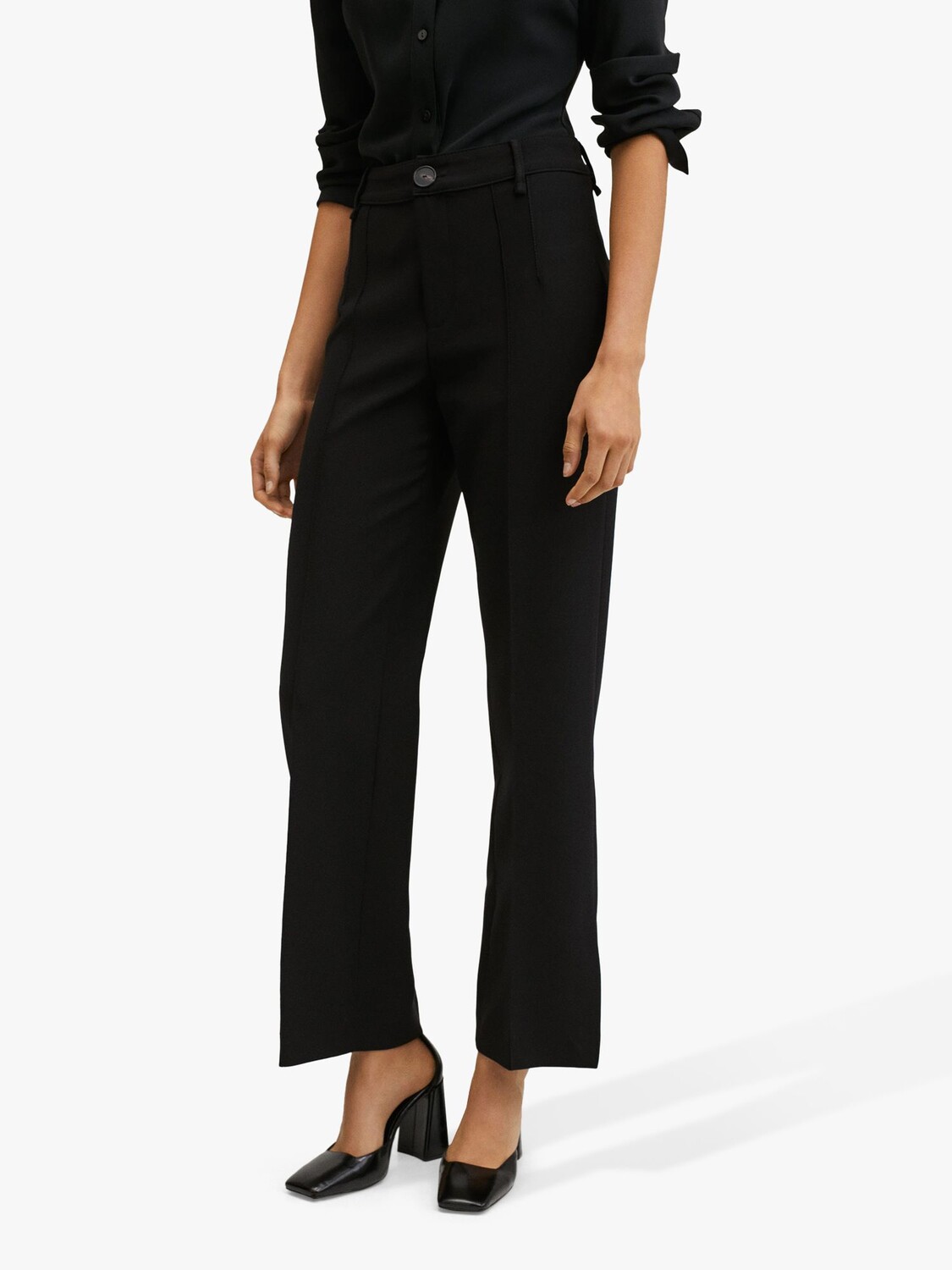 

Прямые брюки Mango Tailored, черные