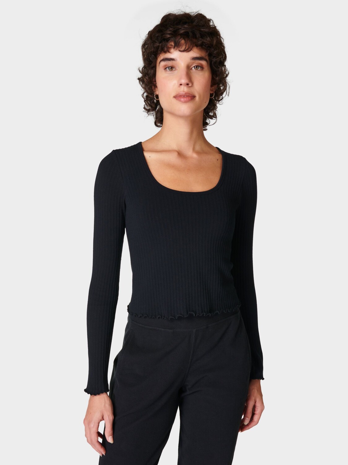 

Укороченный топ с длинными рукавами Mindful Sweaty Betty, черный