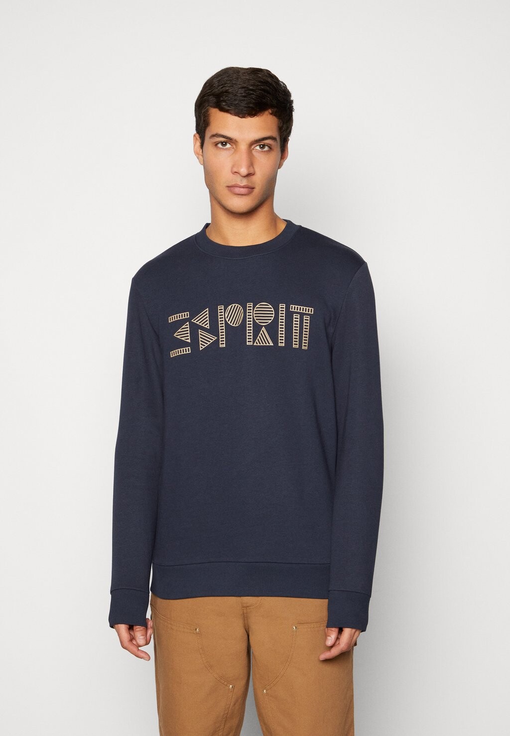 

Толстовка Esprit Logo Crew, темно-синий, Серый