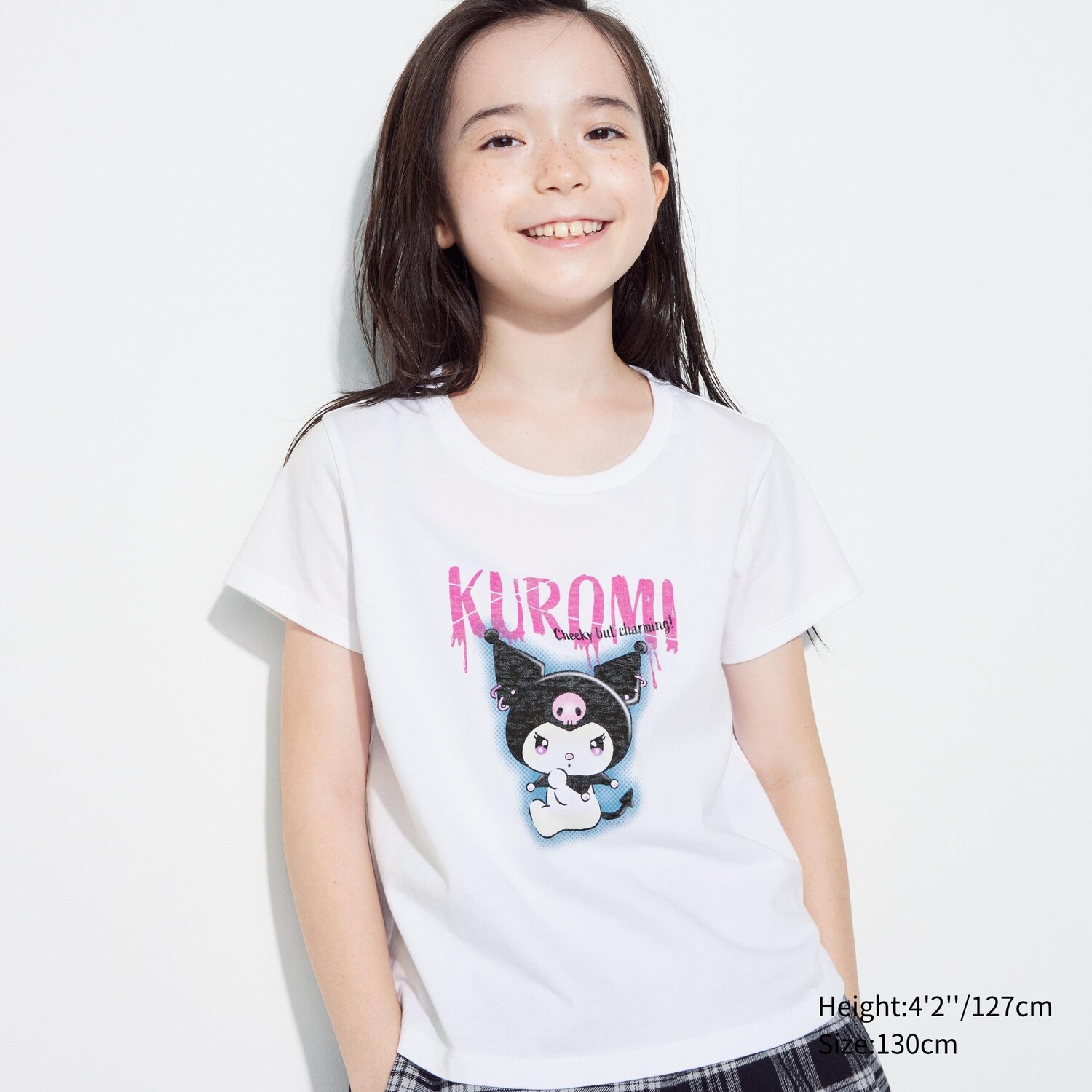 

Футболка UNIQLO Sanrio укороченная с принтом, белый