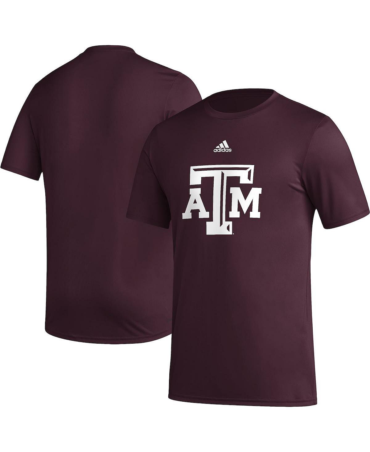 Мужская темно-бордовая футболка Texas A&M Aggies Basics Secondary Pre-Game AEROREADY adidas