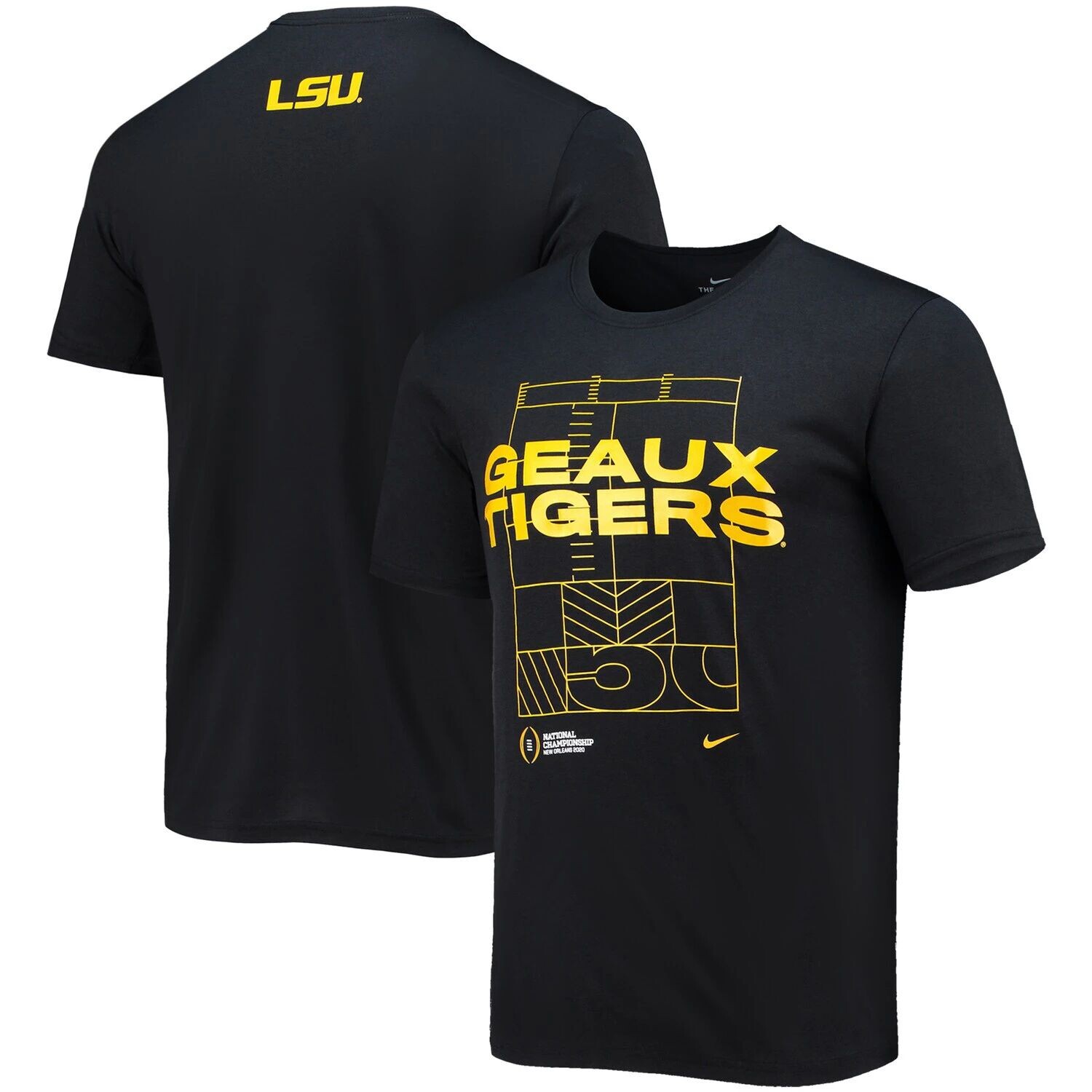 

Мужская черная футболка Nike LSU Tigers Geaux Tigers National Championship Legend 2.0 Performance, Черный