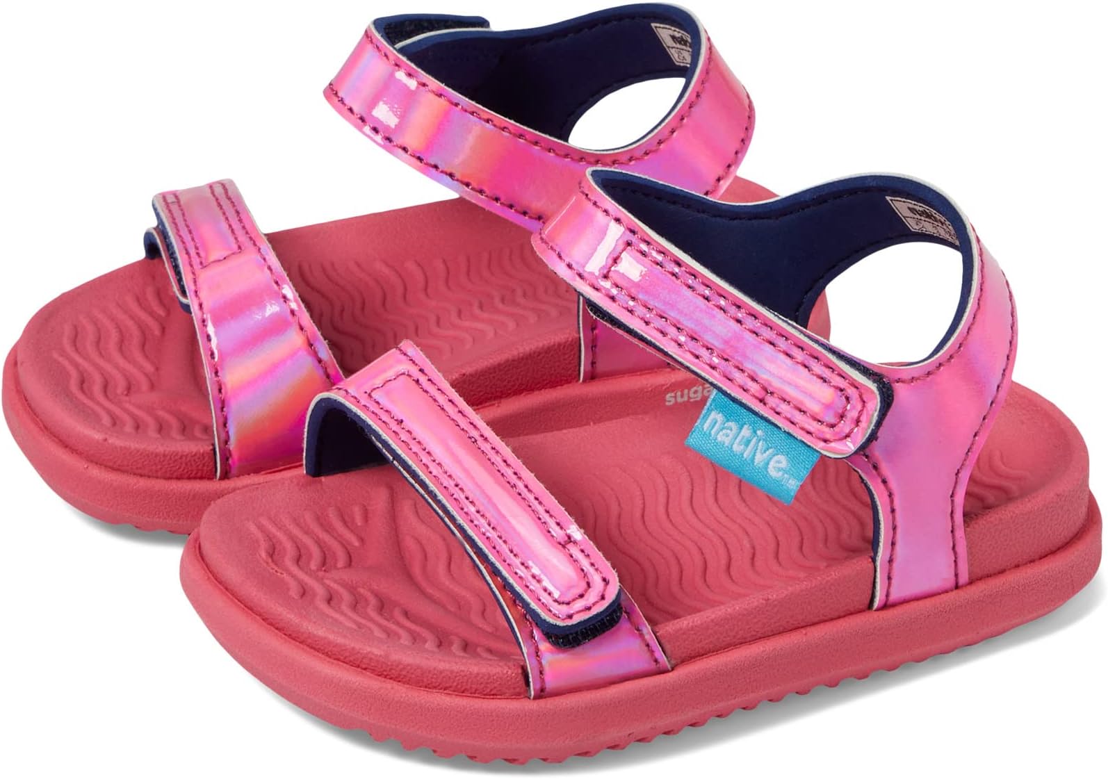 

Сандалии на плоской подошве Charley Sugarlite Hologram Native Shoes Kids, цвет Dazzle Hologram/Dazzle Pink/Dazzle Pink