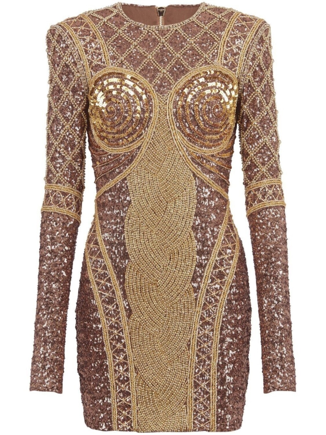 

Balmain короткое платье с вышивкой, золотой