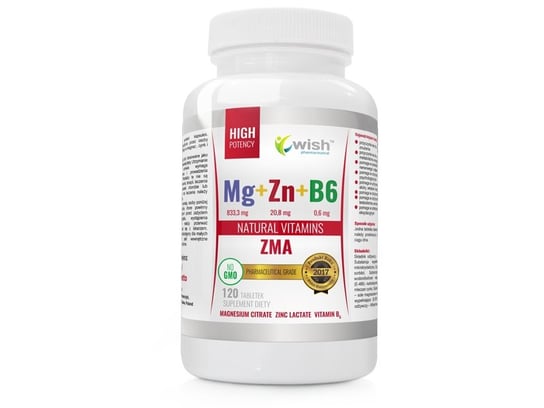 Wish, Mg+Zn+Vit B6, 120 таблеток primekraft zma zn mg b6 caps