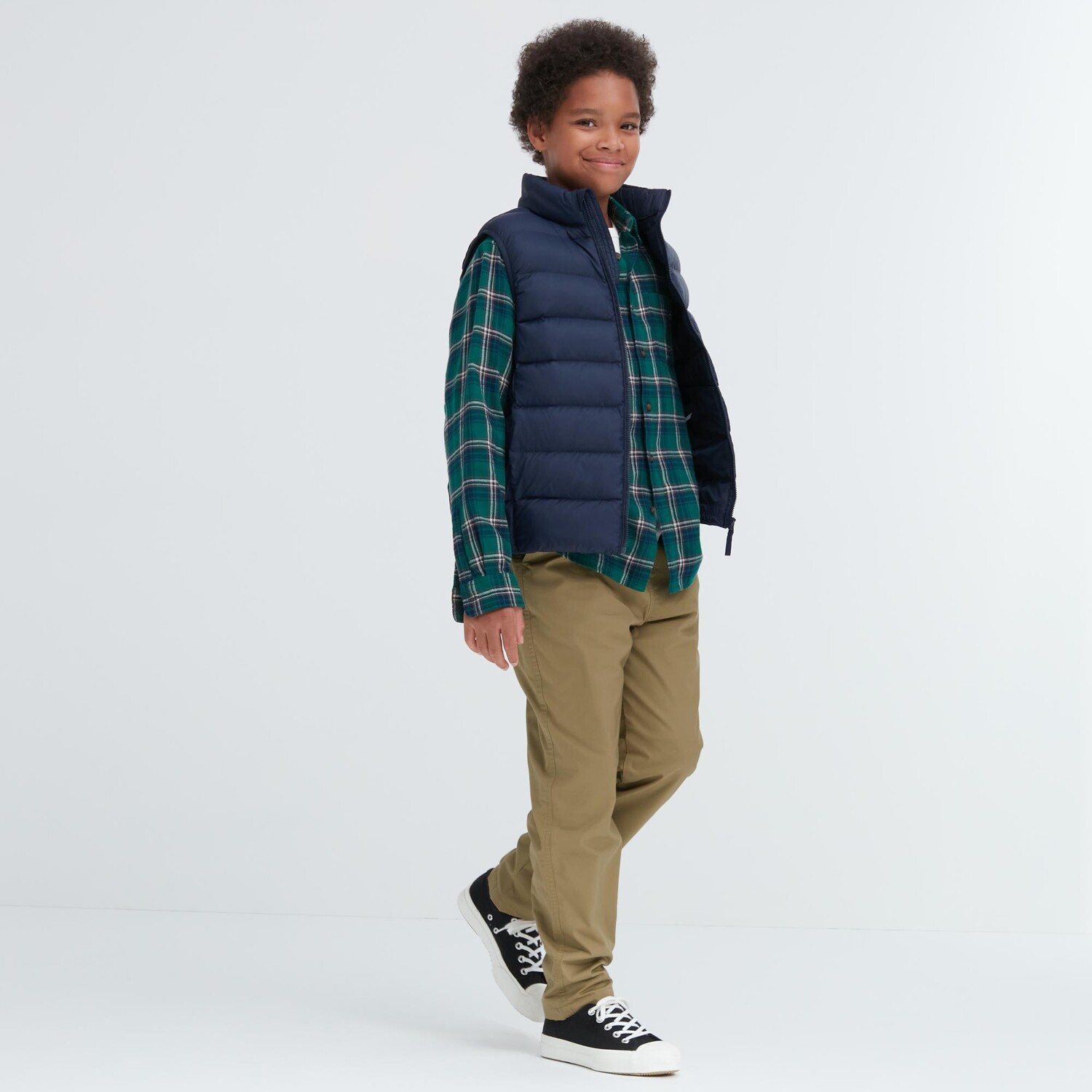 

Эластичные теплые брюки Uniqlo Kids, бежевый