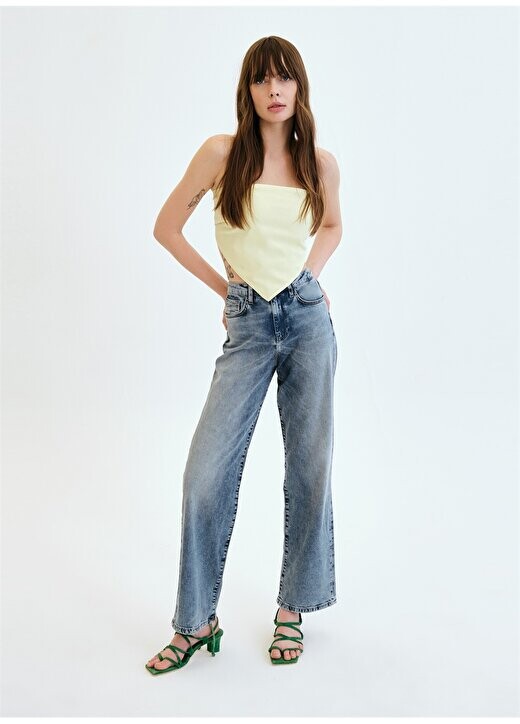 

Женские прямые джинсовые брюки цвета индиго с высокой талией DT10030 Denim Trip, индиго