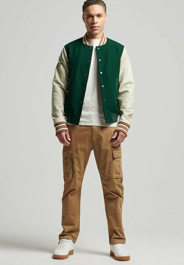 

Бомбер Chaquetas Superdry VINTAGE COLLEGE VARSITY, изумрудно-зеленый